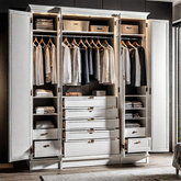 Trueliving 4 Cabinet Open White wardrobe Laminated Finish & PU Finish (6Ft *2Ft *9Ft -1828.8MM X 609MM X 2743.2MM)